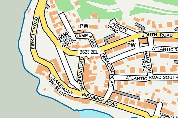 BS23 2EL map - OS OpenMap – Local (Ordnance Survey) BS23 2EL map - OS OpenMap – Local (Ordnance Survey)