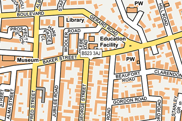 BS23 3AJ map - OS OpenMap – Local (Ordnance Survey) BS23 3AJ map - OS OpenMap – Local (Ordnance Survey)