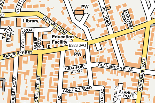 BS23 3AQ map - OS OpenMap – Local (Ordnance Survey)