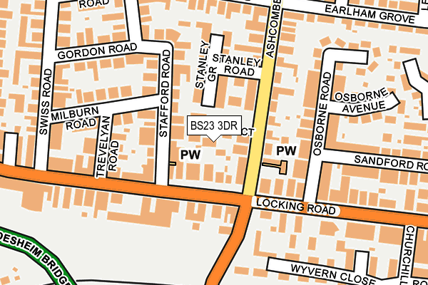 BS23 3DR map - OS OpenMap – Local (Ordnance Survey) BS23 3DR map - OS OpenMap – Local (Ordnance Survey)
