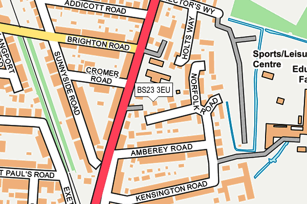 BS23 3EU map - OS OpenMap – Local (Ordnance Survey) BS23 3EU map - OS OpenMap – Local (Ordnance Survey)