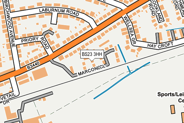 BS23 3HH map - OS OpenMap – Local (Ordnance Survey) BS23 3HH map - OS OpenMap – Local (Ordnance Survey)