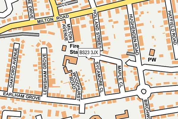 BS23 3JX map - OS OpenMap – Local (Ordnance Survey) BS23 3JX map - OS OpenMap – Local (Ordnance Survey)