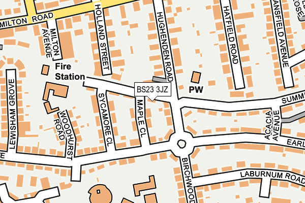 BS23 3JZ map - OS OpenMap – Local (Ordnance Survey) BS23 3JZ map - OS OpenMap – Local (Ordnance Survey)