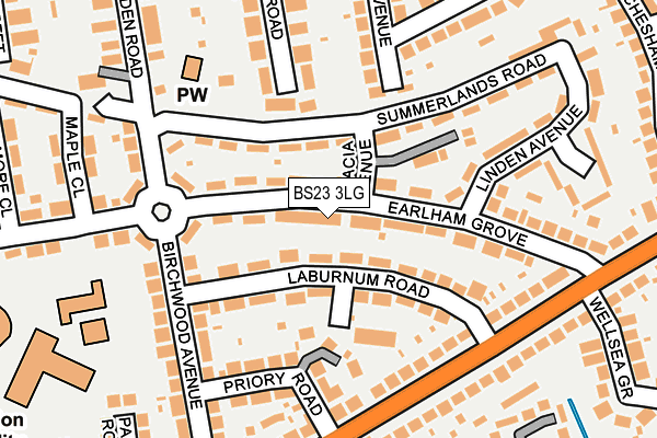 BS23 3LG map - OS OpenMap – Local (Ordnance Survey)