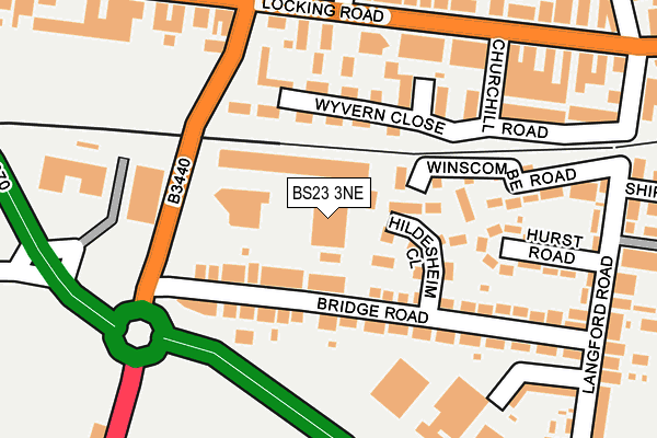 BS23 3NE map - OS OpenMap – Local (Ordnance Survey) BS23 3NE map - OS OpenMap – Local (Ordnance Survey)