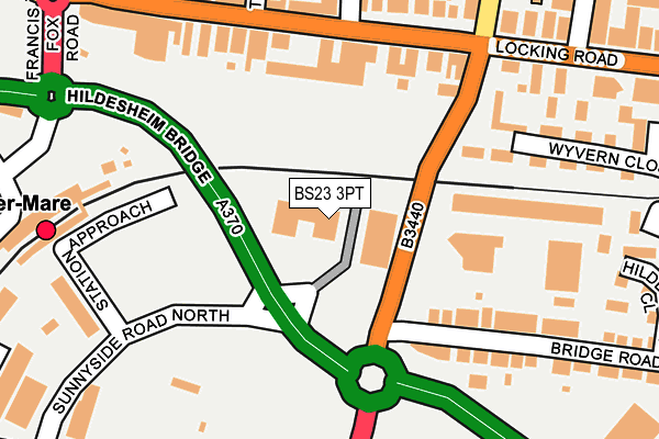 BS23 3PT map - OS OpenMap – Local (Ordnance Survey) BS23 3PT map - OS OpenMap – Local (Ordnance Survey)