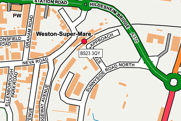 BS23 3QY map - OS OpenMap – Local (Ordnance Survey)