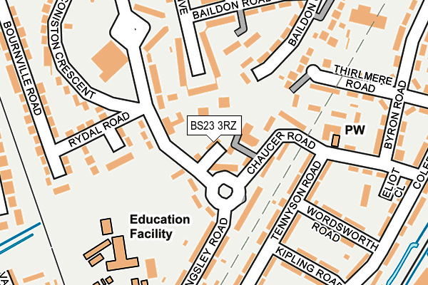 BS23 3RZ map - OS OpenMap – Local (Ordnance Survey) BS23 3RZ map - OS OpenMap – Local (Ordnance Survey)