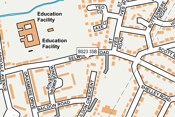 BS23 3SB map - OS OpenMap – Local (Ordnance Survey) BS23 3SB map - OS OpenMap – Local (Ordnance Survey)