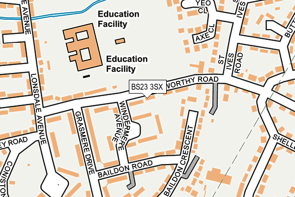 BS23 3SX map - OS OpenMap – Local (Ordnance Survey) BS23 3SX map - OS OpenMap – Local (Ordnance Survey)