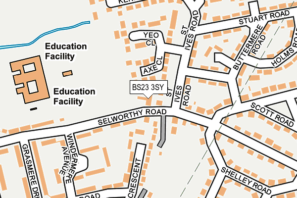 BS23 3SY map - OS OpenMap – Local (Ordnance Survey) BS23 3SY map - OS OpenMap – Local (Ordnance Survey)
