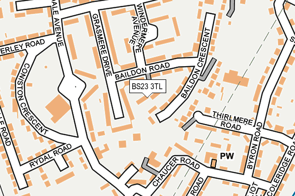 BS23 3TL map - OS OpenMap – Local (Ordnance Survey) BS23 3TL map - OS OpenMap – Local (Ordnance Survey)