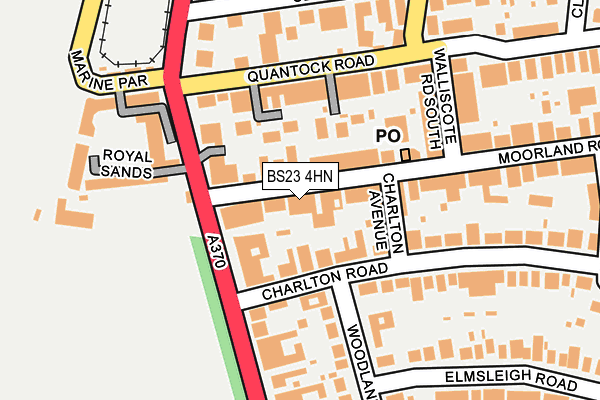 BS23 4HN map - OS OpenMap – Local (Ordnance Survey) BS23 4HN map - OS OpenMap – Local (Ordnance Survey)