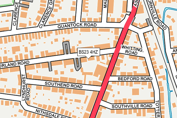 BS23 4HZ map - OS OpenMap – Local (Ordnance Survey) BS23 4HZ map - OS OpenMap – Local (Ordnance Survey)