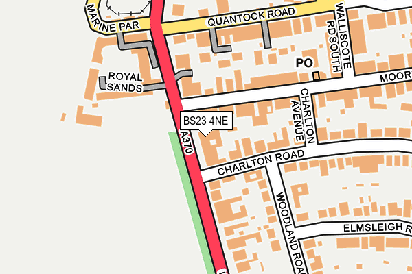 BS23 4NE map - OS OpenMap – Local (Ordnance Survey) BS23 4NE map - OS OpenMap – Local (Ordnance Survey)