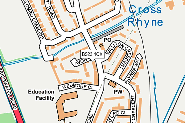 BS23 4QX map - OS OpenMap – Local (Ordnance Survey)
