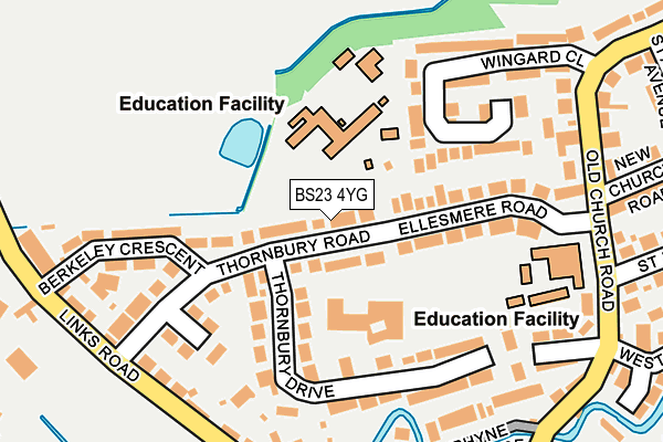 BS23 4YG map - OS OpenMap – Local (Ordnance Survey)