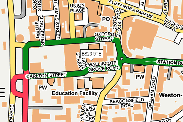 BS23 9TE map - OS OpenMap – Local (Ordnance Survey)