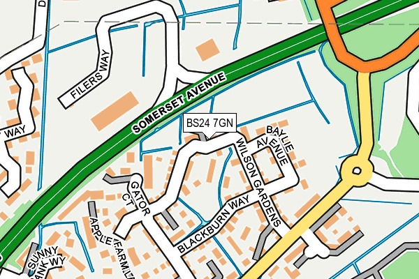BS24 7GN map - OS OpenMap – Local (Ordnance Survey) BS24 7GN map - OS OpenMap – Local (Ordnance Survey)