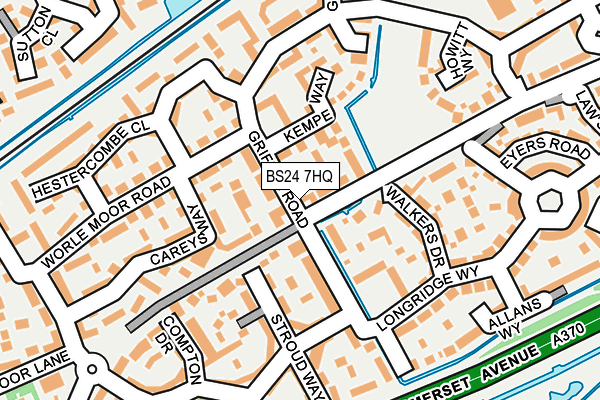 BS24 7HQ map - OS OpenMap – Local (Ordnance Survey)