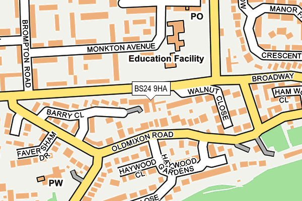BS24 9HA map - OS OpenMap – Local (Ordnance Survey) BS24 9HA map - OS OpenMap – Local (Ordnance Survey)