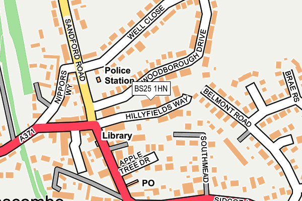 BS25 1HN map - OS OpenMap – Local (Ordnance Survey) BS25 1HN map - OS OpenMap – Local (Ordnance Survey)