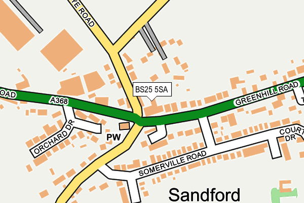 BS25 5SA map - OS OpenMap – Local (Ordnance Survey) BS25 5SA map - OS OpenMap – Local (Ordnance Survey)