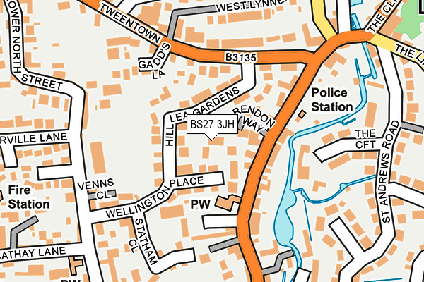 BS27 3JH map - OS OpenMap – Local (Ordnance Survey) BS27 3JH map - OS OpenMap – Local (Ordnance Survey)