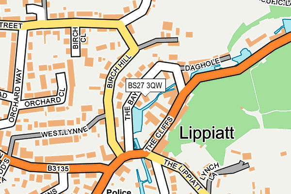 BS27 3QW map - OS OpenMap – Local (Ordnance Survey) BS27 3QW map - OS OpenMap – Local (Ordnance Survey)