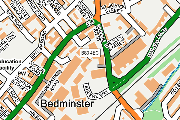 BS3 4EG map - OS OpenMap – Local (Ordnance Survey) BS3 4EG map - OS OpenMap – Local (Ordnance Survey)