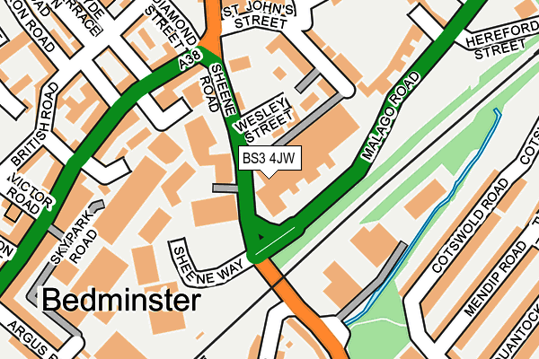 BS3 4JW map - OS OpenMap – Local (Ordnance Survey) BS3 4JW map - OS OpenMap – Local (Ordnance Survey)