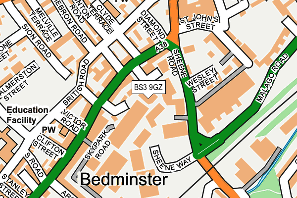 BS3 9GZ map - OS OpenMap – Local (Ordnance Survey) BS3 9GZ map - OS OpenMap – Local (Ordnance Survey)