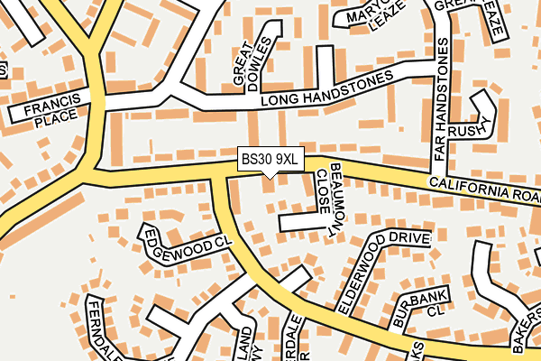 BS30 9XL map - OS OpenMap – Local (Ordnance Survey) BS30 9XL map - OS OpenMap – Local (Ordnance Survey)