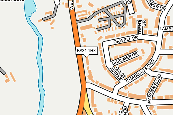 BS31 1HX map - OS OpenMap – Local (Ordnance Survey) BS31 1HX map - OS OpenMap – Local (Ordnance Survey)