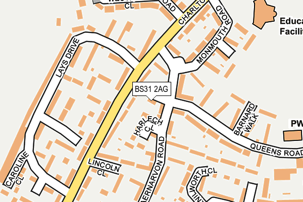 BS31 2AG map - OS OpenMap – Local (Ordnance Survey) BS31 2AG map - OS OpenMap – Local (Ordnance Survey)