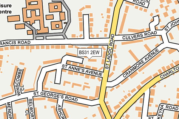 BS31 2EW map - OS OpenMap – Local (Ordnance Survey) BS31 2EW map - OS OpenMap – Local (Ordnance Survey)
