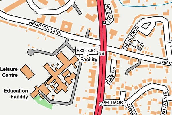 BS32 4JG map - OS OpenMap – Local (Ordnance Survey) BS32 4JG map - OS OpenMap – Local (Ordnance Survey)