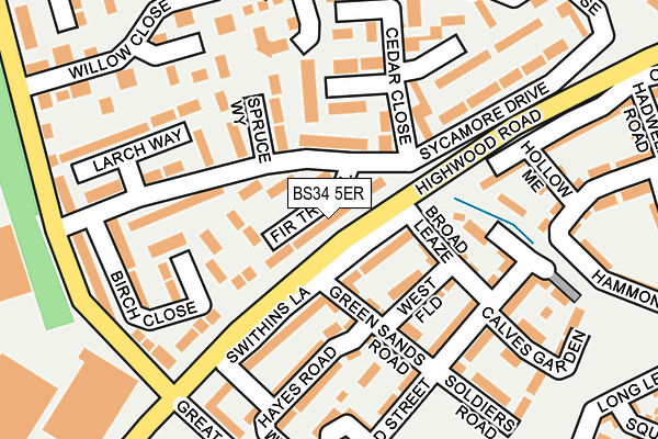 BS34 5ER map - OS OpenMap – Local (Ordnance Survey) BS34 5ER map - OS OpenMap – Local (Ordnance Survey)