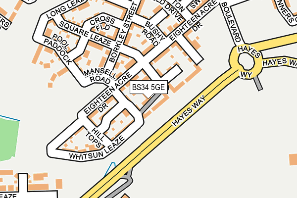 BS34 5GE map - OS OpenMap – Local (Ordnance Survey) BS34 5GE map - OS OpenMap – Local (Ordnance Survey)