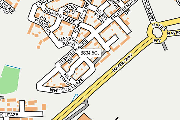 BS34 5GJ map - OS OpenMap – Local (Ordnance Survey) BS34 5GJ map - OS OpenMap – Local (Ordnance Survey)