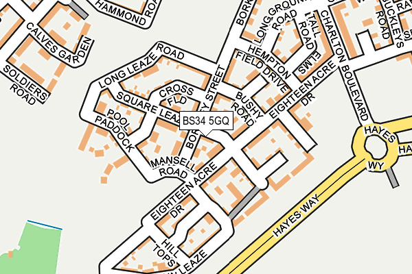 BS34 5GQ map - OS OpenMap – Local (Ordnance Survey) BS34 5GQ map - OS OpenMap – Local (Ordnance Survey)