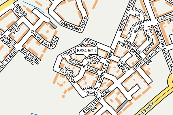 BS34 5GU map - OS OpenMap – Local (Ordnance Survey) BS34 5GU map - OS OpenMap – Local (Ordnance Survey)