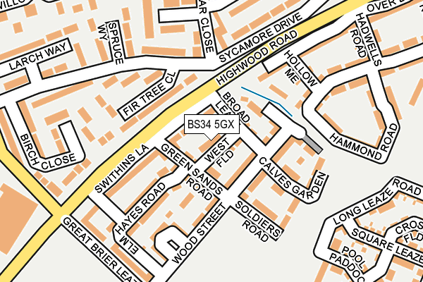 BS34 5GX map - OS OpenMap – Local (Ordnance Survey) BS34 5GX map - OS OpenMap – Local (Ordnance Survey)