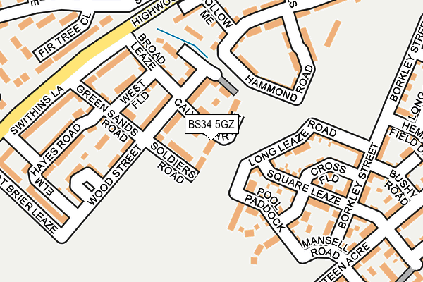BS34 5GZ map - OS OpenMap – Local (Ordnance Survey) BS34 5GZ map - OS OpenMap – Local (Ordnance Survey)