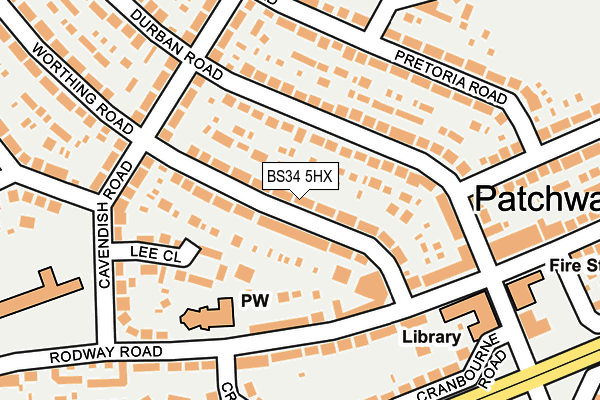 BS34 5HX map - OS OpenMap – Local (Ordnance Survey) BS34 5HX map - OS OpenMap – Local (Ordnance Survey)