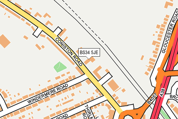 BS34 5JE map - OS OpenMap – Local (Ordnance Survey) BS34 5JE map - OS OpenMap – Local (Ordnance Survey)