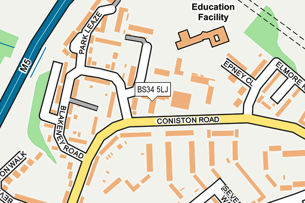 BS34 5LJ map - OS OpenMap – Local (Ordnance Survey) BS34 5LJ map - OS OpenMap – Local (Ordnance Survey)
