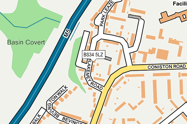 BS34 5LZ map - OS OpenMap – Local (Ordnance Survey) BS34 5LZ map - OS OpenMap – Local (Ordnance Survey)