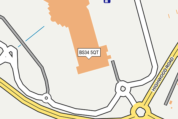 BS34 5QT map - OS OpenMap – Local (Ordnance Survey) BS34 5QT map - OS OpenMap – Local (Ordnance Survey)